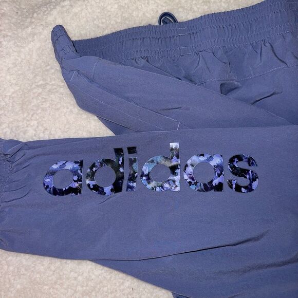 Adidas Women’s Dusty Purple Blue Graphic Drawstring Joggers Small - Picture 7 of 9